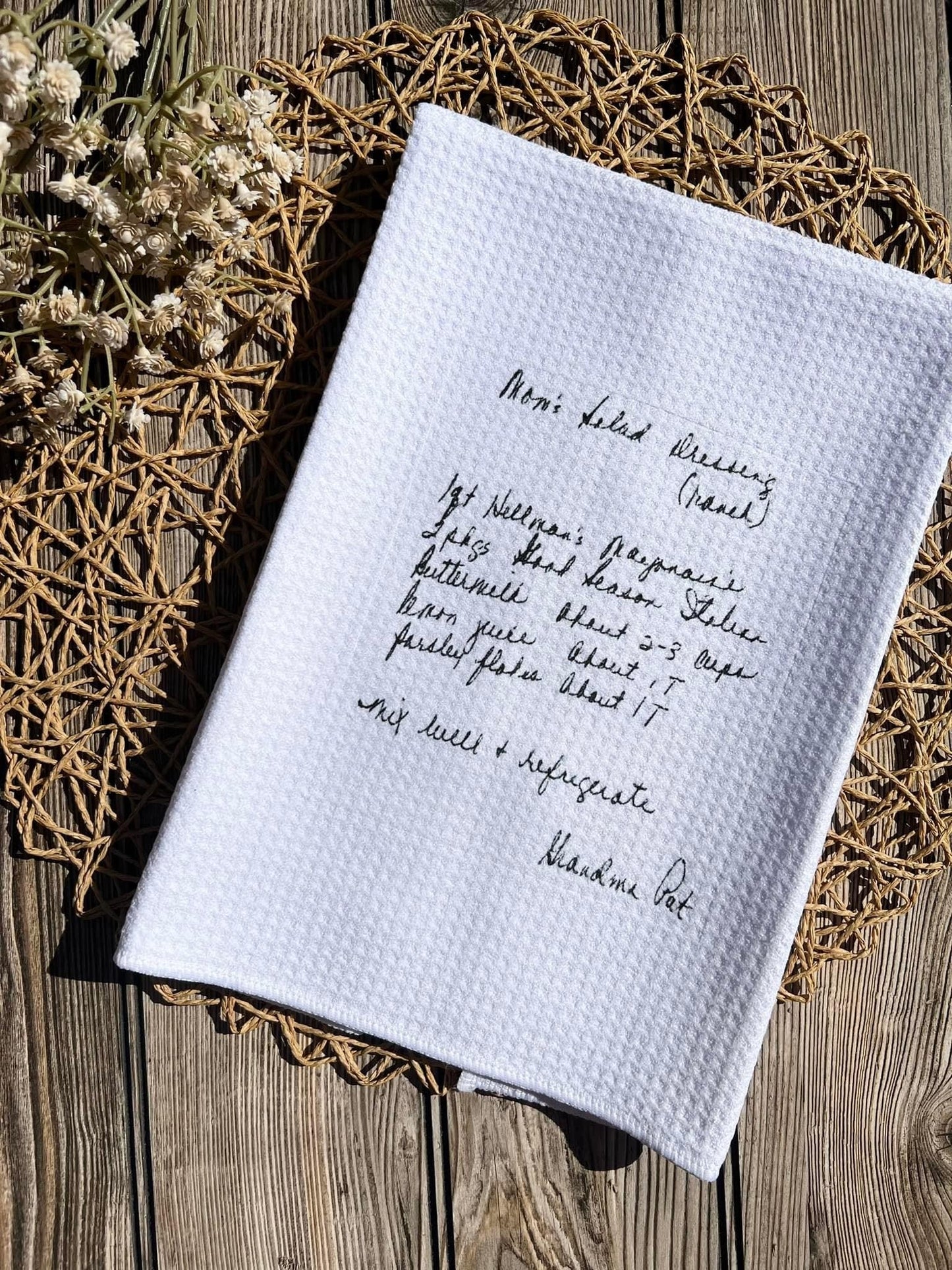Recipe hand towel