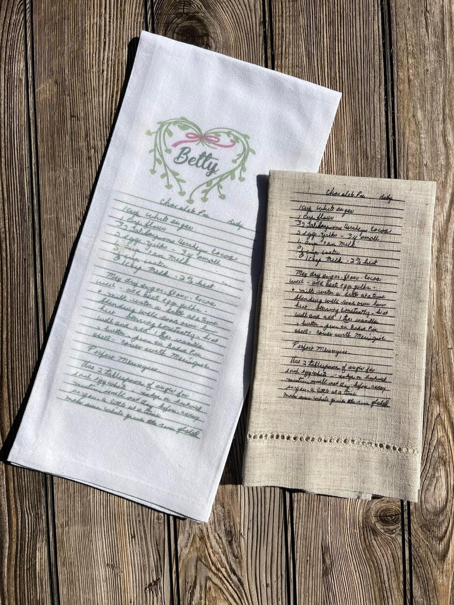 Recipe hand towel